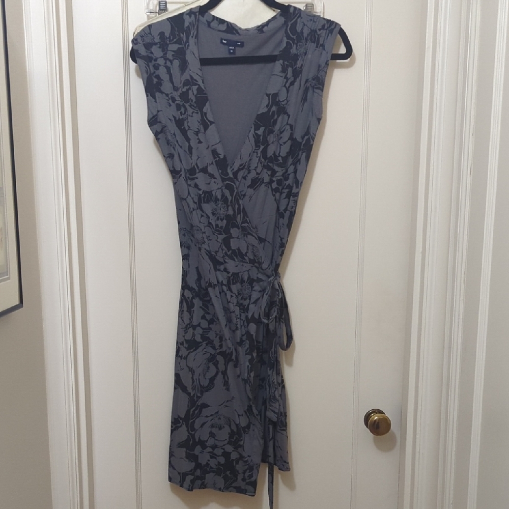 GAP Charcoal Floral Midi Dress